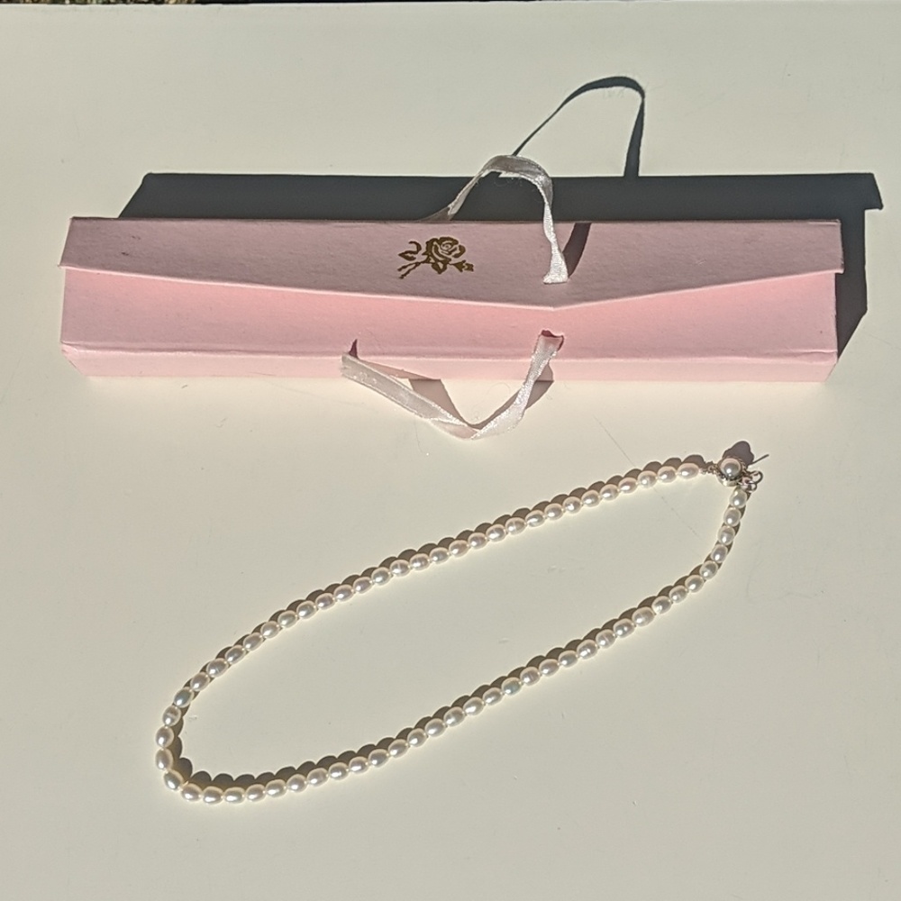 NEW REAL PEARL necklace total length 16 inch